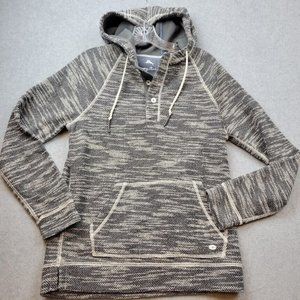 Tommy Bahama Baja Nova Hoodie Top Gray Womens Size Small Drawstring Hood Relax